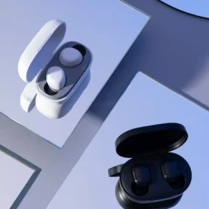Cyberpunk wireless earbuds black and white